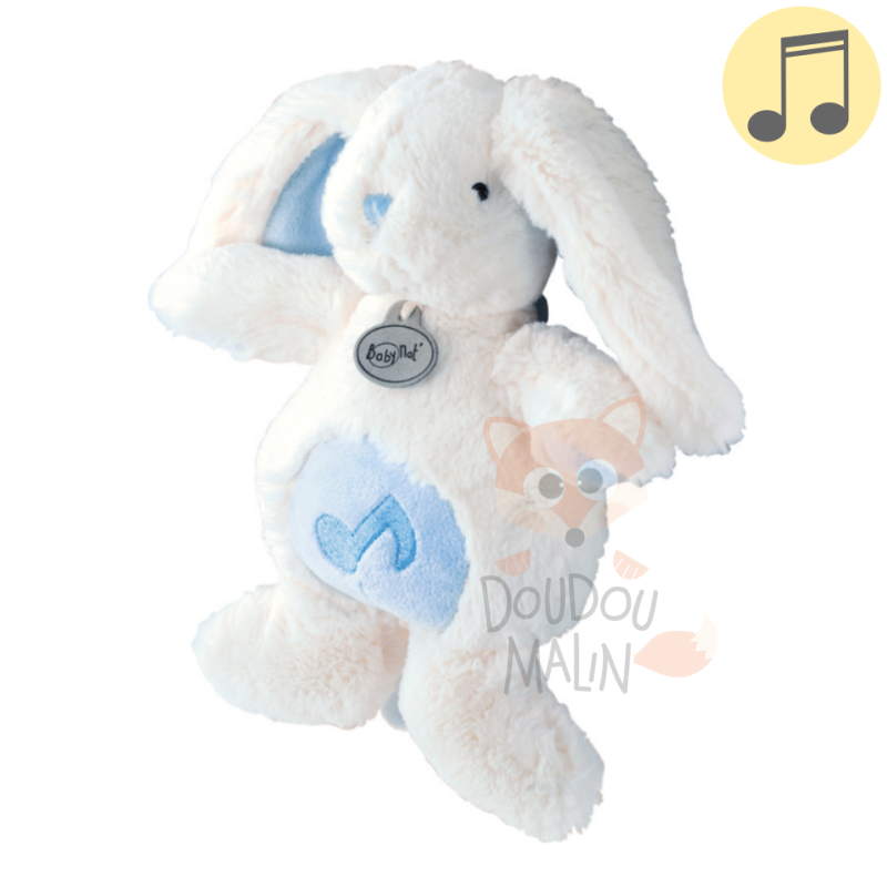  les câlins musical box bunny blue white 